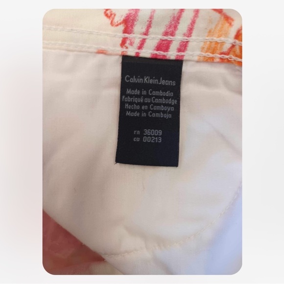 Calvin Klein Women's Ankle Jeans - Pink and Orange Pattern - Picture 5 of 9